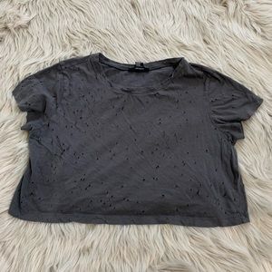 Forever 21 Grunge Distressed Crop top